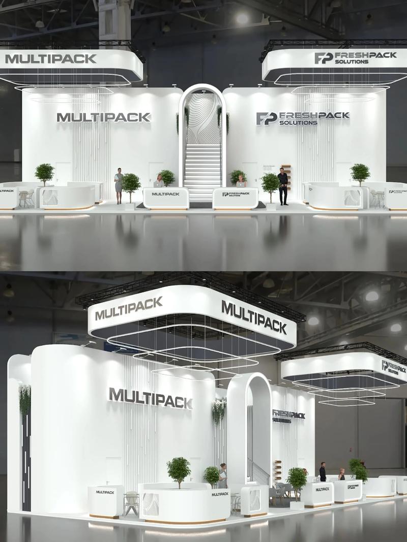 潔白的展覽會展臺設計策劃搭建效果圖欣賞